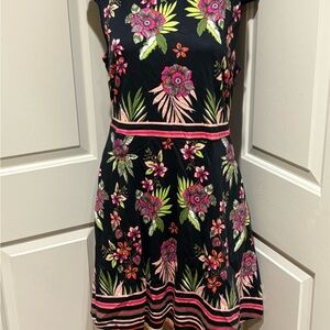NY&CO Lovely  Black Multi Colored Mini Dress Size Large.